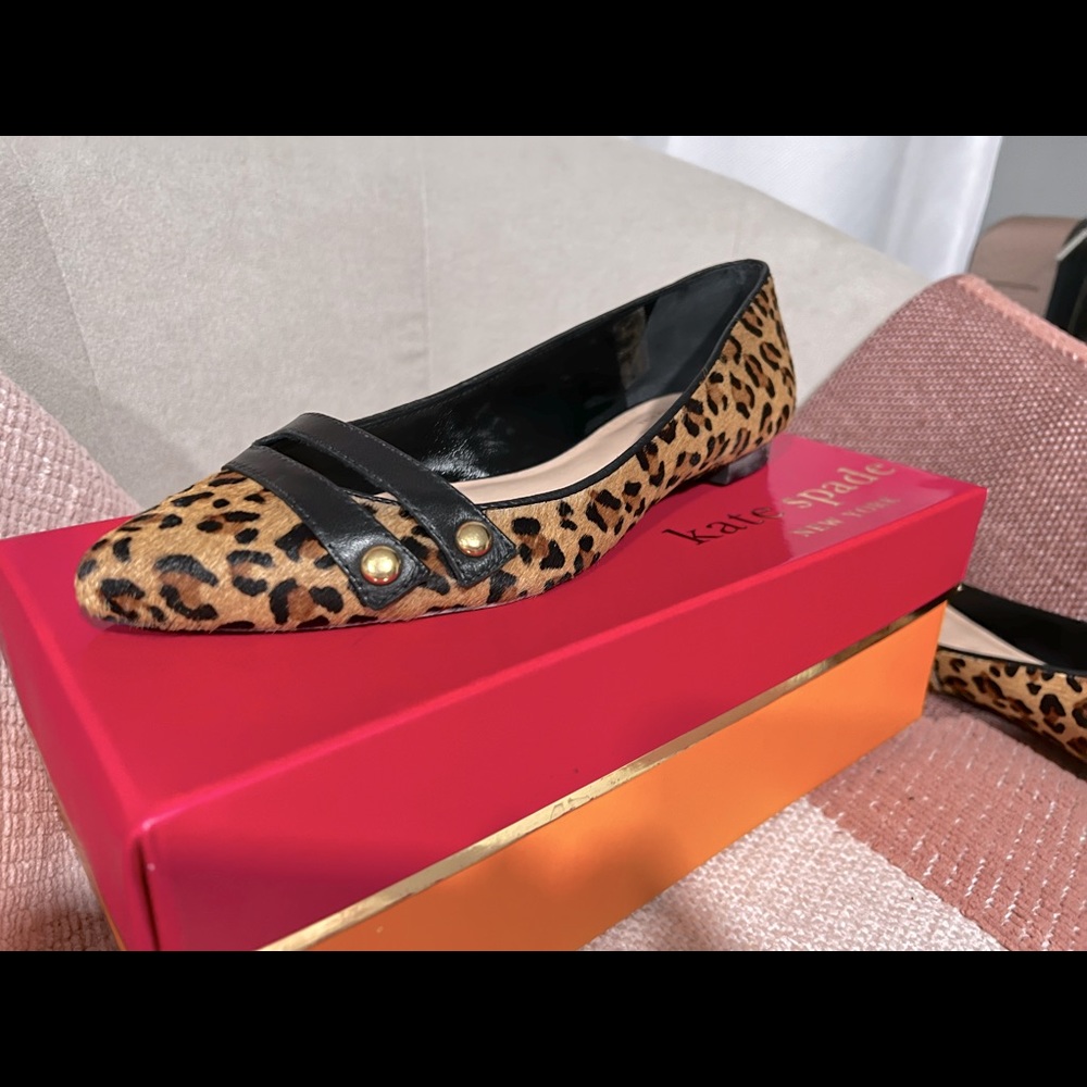 Kate Spade Leopard Flats 8.5